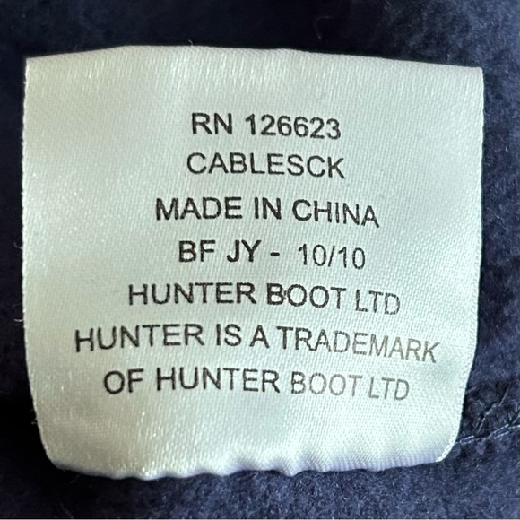 HUNTER TALL BOOT SOCKS Navy Blue Fleece Cable Knit Cuff Women's Size M 5-7 - Picture 5 of 6